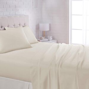 BRAND NEW ~ Beige Tan Modern Farmhouse QUEEN Size 4 Piece Bedding Sheet Set